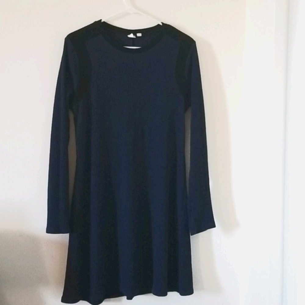 GAP knit ribbed navy swing sweater dress